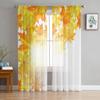 Autumn Maple Leaves Background Sheer Curtains For Living Room Bedroom Kitchen Tulle Curtain Home Decorative Sheer Panels