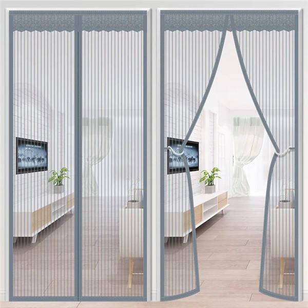 1 Set Summer Door Screen Net Anti Mosquito Insect Fly Bug Curtains Net Automatic Closing Door Screen Kitchen Curtains Magnet Net