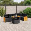 VidaXL Garden Lounge Set with Cushions 7 Pcs, Patio Sofas, Patio Furniture Set, Outdoor Furniture, Black 3273967