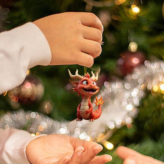 Christmas Advent Calendar 24 Acrylic Christmas Tree Ornaments Dinosaur Pendant Festive Bag Charms Creative Countdown Decor for Home Holiday Party