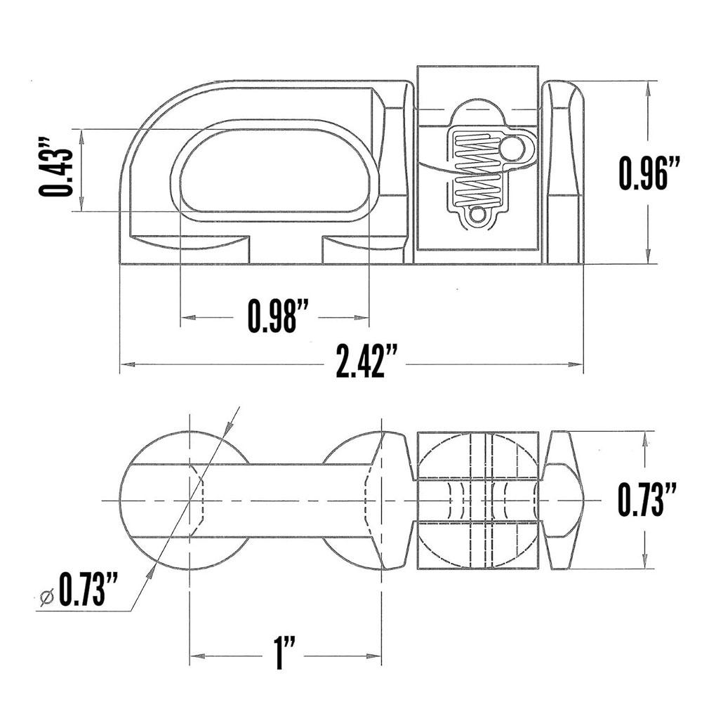 4x Cargo Control L Track Double Stud Fitting Cargo Control Trailer Parts L Track Double Camper Van