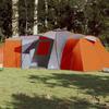 VidaXL Camping Tent 12 Personnes, Tente d'Ombrage Avec Sac De Transport, Auvent Portable Avec Parois Latérales, Gris Et 94348