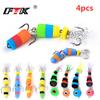 FTK 4PCS Soft Bass Lure with Sharp Hooks Weight 2.1g Large/Small