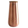 Pure Copper Bedroom Water Bottle with Wooden Lid, Aqua Vase Design with Hammered Lacquer Finish - Volume 1300 Ml (Pack of 1)