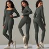 New Seamless Thread Knitted Yoga Suit, Long Pants Jumpsuit, Breathable Quick Drying Running And Fitness Jumpsuit For Women