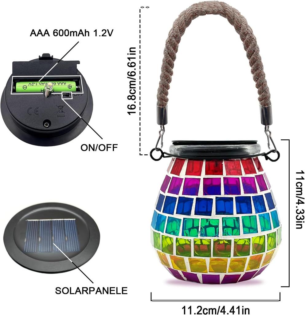 Solar Light Outdoors Lantern Solar Charging Colorful Decorating Solar Mosaic Lantern Lamp Solars Garden Light Garden Decoration
