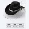 Heavy Diamond Cowboy Hats Tassels Crystal Hat for Disco House Cocktails Parties Vacation Sparkly Tassels for Comedian