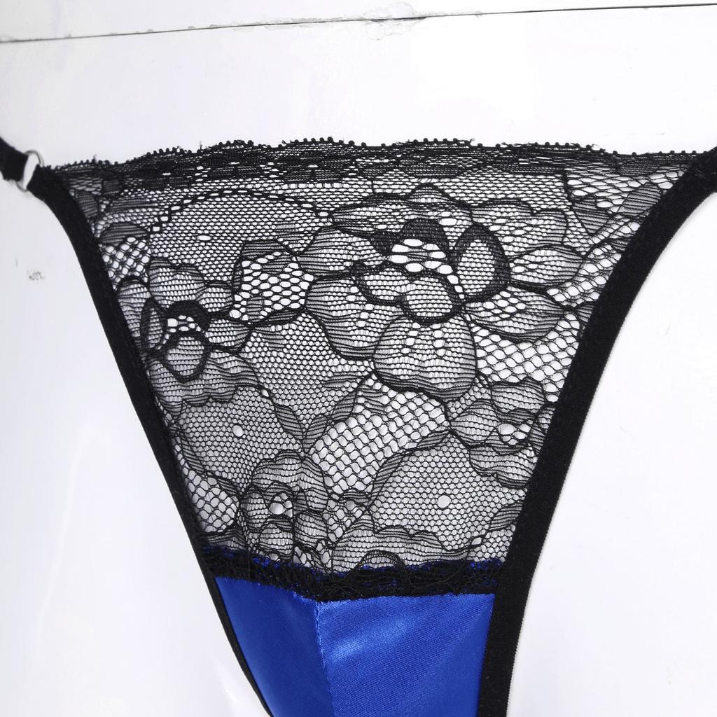 Sexy Men Sissy Sheer Lace Underwear Thong Crossdress T-back Brief Panties