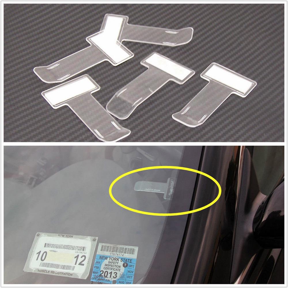 5 Pieces Transparent Car Parking Ticket Holder Clip Plastic Timing Ticket Holder Car Windshield