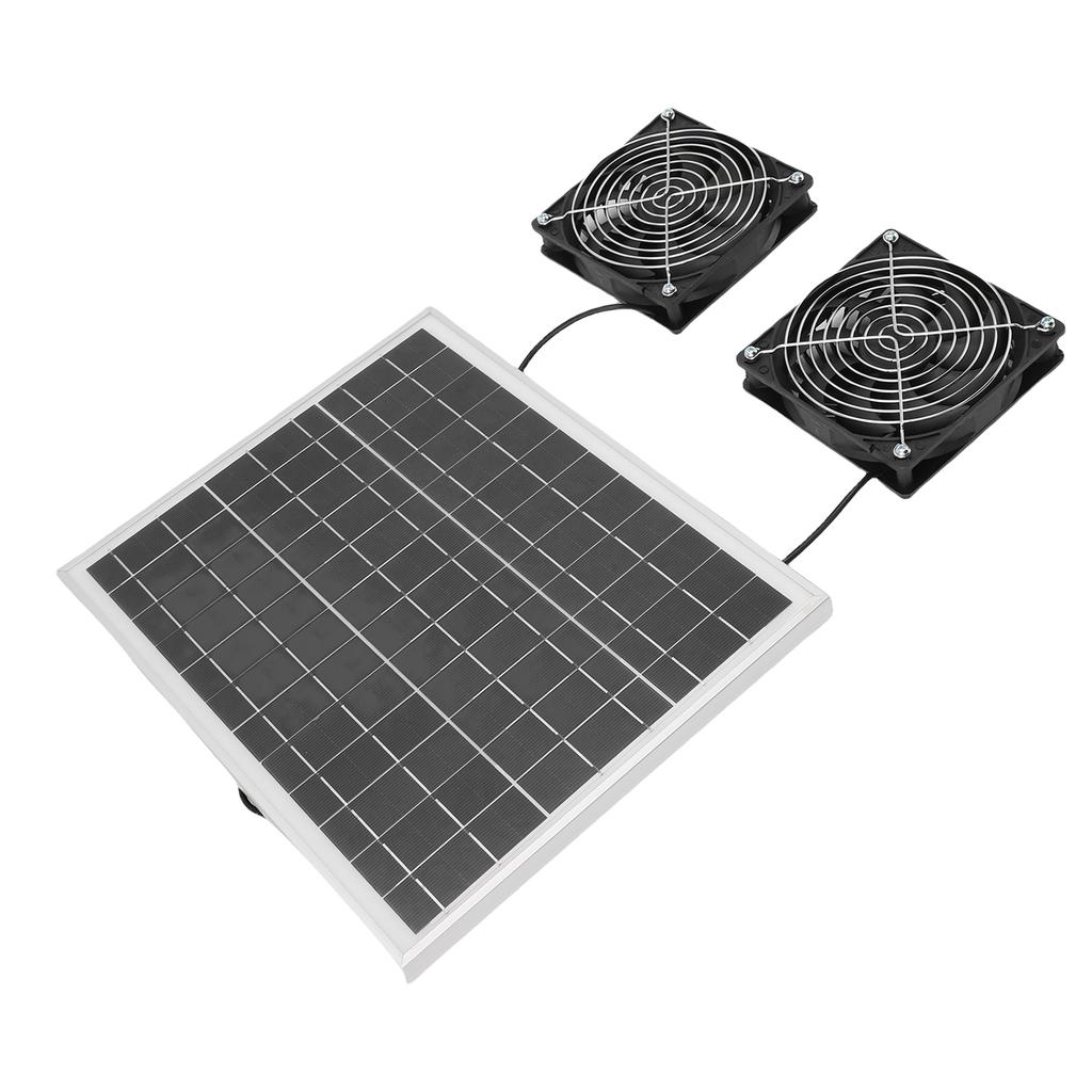 Solar Powered Exhaust Fan Kit 75W Monocrystal Silicon IPX7 Waterproofing 6.7in Dual Solar
