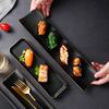 El Creative Ceramic Plate Japanese Cuisine Rectangular Phnom Penh Plate Sushi Plate El Restaurant Pure Black Pot Dish