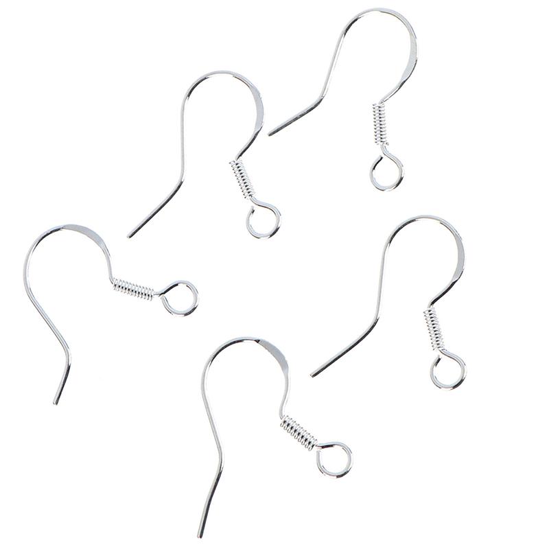 50Pcs 925 Sterling Silver Diy Earring Hooks Ball Jewelry Accessory Ear Wire