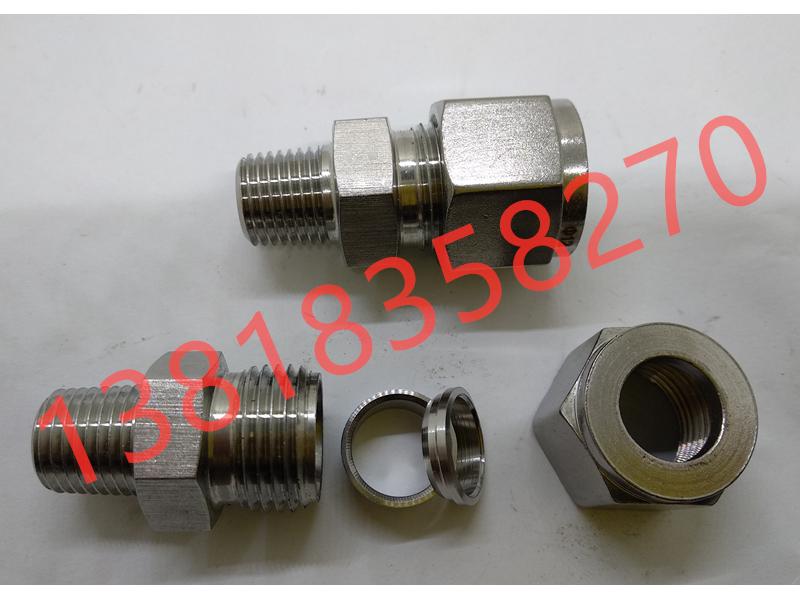 304 Stainless Steel Compression Straight Connector NPT 1/8 To Metric 6mm Tube Adapter