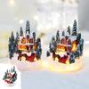 Luminous Small Christmas Village Decoration - LED Lighted Snow Scene, Perfect For Home
