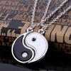 1 Pair Couple Necklace Eye-catching Rust-proof Unisex Necklace Tai Chi Pendants