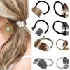 Boho Chic Alloy Hair Tie Set - Sleek Leaf Design, Glossy Metal Ponytail Holders for Women & Girls 14+, Durable & Stylish Gift