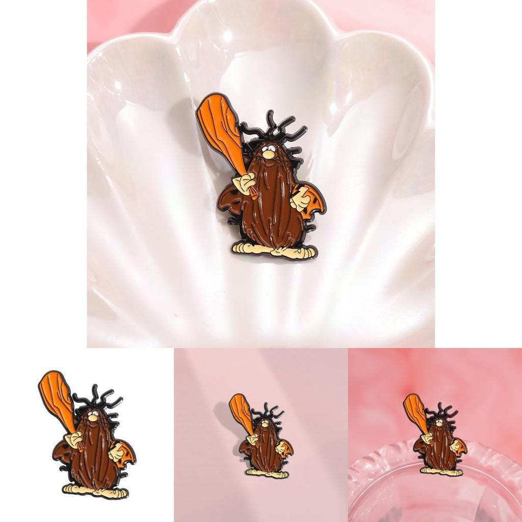 Cartoon Character Eyecatching Pin Brooch In Alloy With Cute And Angry Tree Style Stump