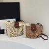 Summer Straw Bag For Women Fashion Semicircle Crossbody Bags Rattan Handmade Messenger Handbag Travel Beach Bags