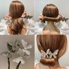 Crystal Handmade Butterfly Hair Clip Elegant Bud Hairpin Butterfly Shape Hairpins Bun Maker