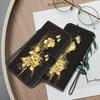 3D Abstract Art Painting Black Gold Rose Flower Leather Phone Wallet Case Book Stand For iPhone  Girls Magnetic Card Flip Cover Bag AVE