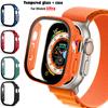 Strap+case For Apple Watch Ultra 49mm Strap Smartwatch PC Bumper+Screen Protector Tempered Cover Iwatch Series Band Accessories