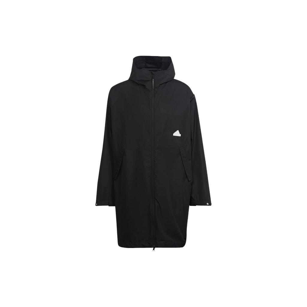 Adidas Logo Solid Hooded Jacket Men Outerwear Black HG2075