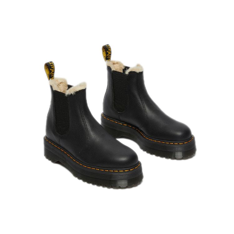 Dr. Martens 2976 Ботинки челси на платформе с подкладкой из искусственного меха, черные, унисекс, 25635001
