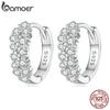 BAMOER, стерлинговое серебро 925 пробы, блестящие циркониевые пряжки для ушей для женщин, роскошные серьги, ювелирные изделия, подарок на годовщину