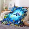 Ocean Dolphin Pattern Blanket 3D-Printed Blanket Warm Soft Bedspread Living Room Bedroom Sofa Blanket Throw Blankets
