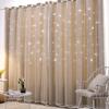 Blackout Curtains For Living Room Star Hollow Decoration Window Blind Cloth Tulle Double Layer Bedroom Curtain For Home Decor