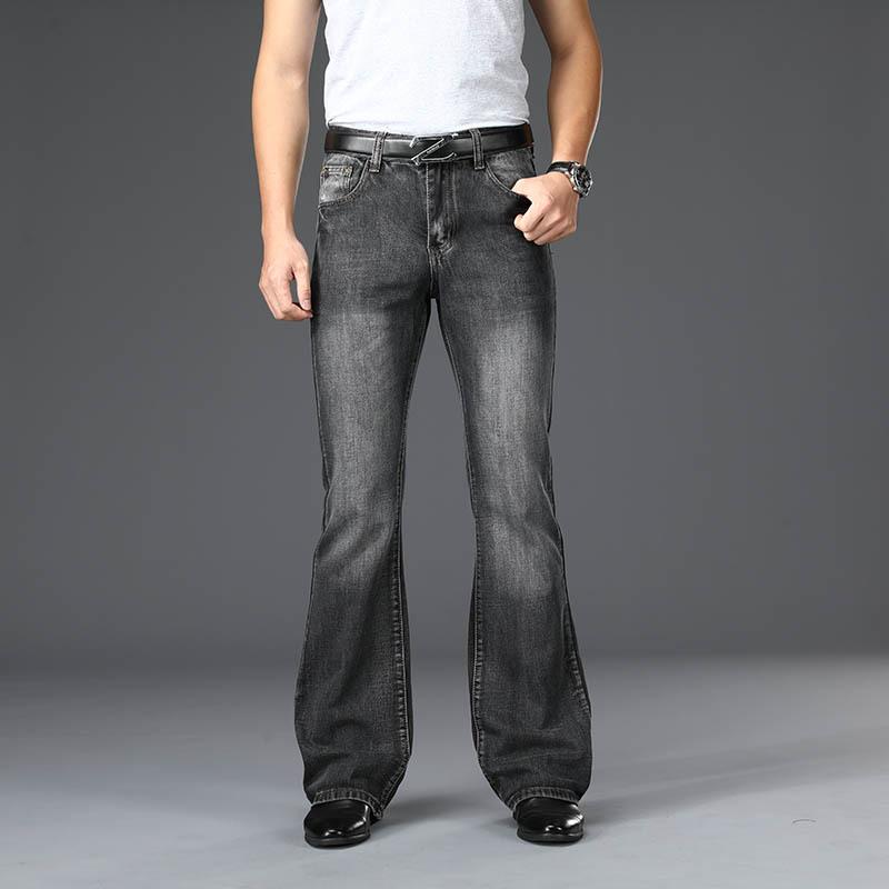 Jeans Men Men's Flared Jeans Large Size Mid-Rise Jeans