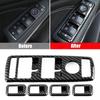 5Pcs/Set Carbon Fiber Look Window Lift Switch Button Frame Sticker Fit for Mercedes-Benz A/B/C/E Class /CLA/GLA/GLE/ML/GLK