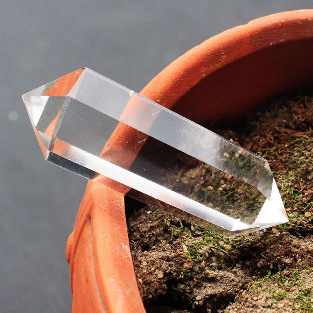 Gift Healing Stone Home Decoration Clear Crystal Obelisk Double-pointed Hexagonal Wand White Quartz