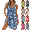 Women's Casual Daily Dating Outing Fashion Print Basic Sleeveless Loose Dress Bohemian Beach Dress Sleeveless Dress