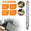 1/2/3/4pcs 18 Inch Garden Tool Accessories Chainsaw Chain 3/8" Lp Pitch 0.050"Gauge 62 DRIVE LINKS Electric Saw Drive Chain
