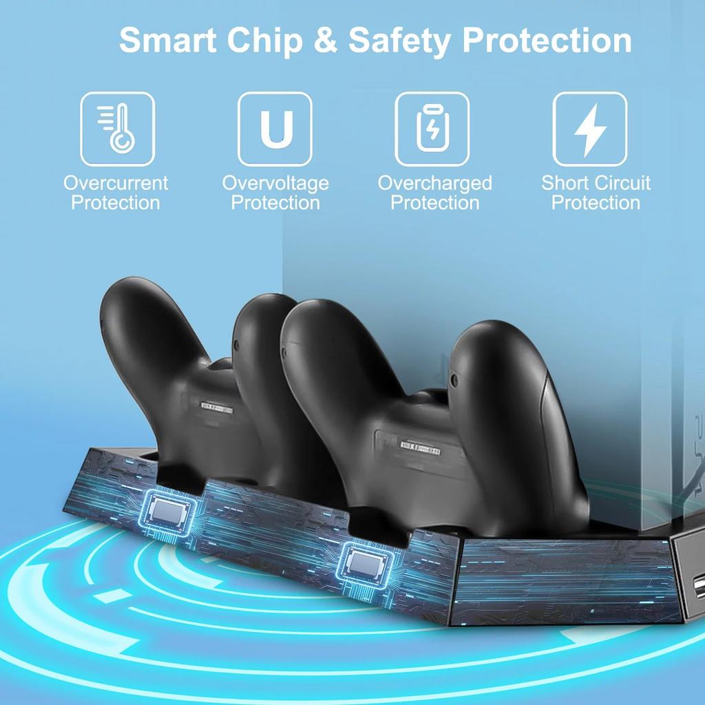 Vertical Stand for PS4 Slim / PS4 with Cooling Fan for Playstation 4