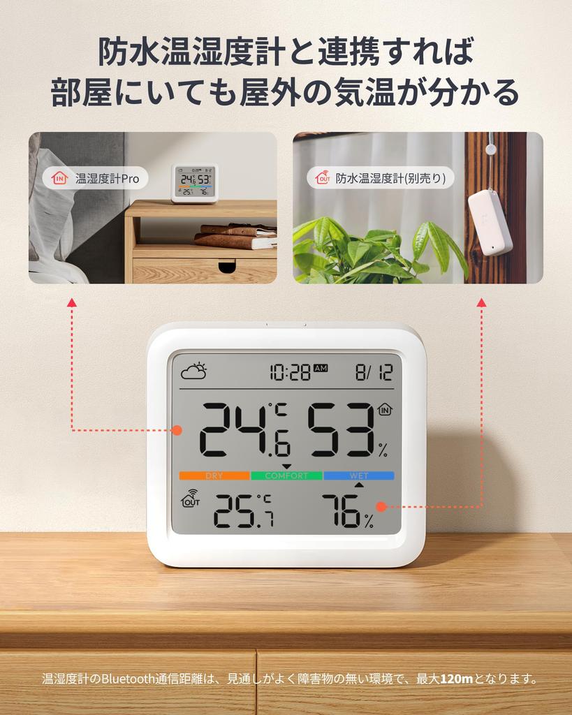SwitchBot Thermometer and Hygrometer Pro Thermometer and Hygrometer SwitchBot Comfort Index Large Screen Thermometer and Hygrometer Digital Weather