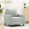 VidaXL Armchair Light Grey 60 Cm Velvet , Armchair, Comfortable Sofa, Sofa Seat, Sofa, Club Chair, Armchair 359179