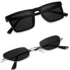 Sheomy Combo Offer Pack of Rectangle Retro Vintage Narrow Sunglasses Women and Men Small Narrow Square Sun Glasses UV Protection Glasses- 5L-6075-6B9X
