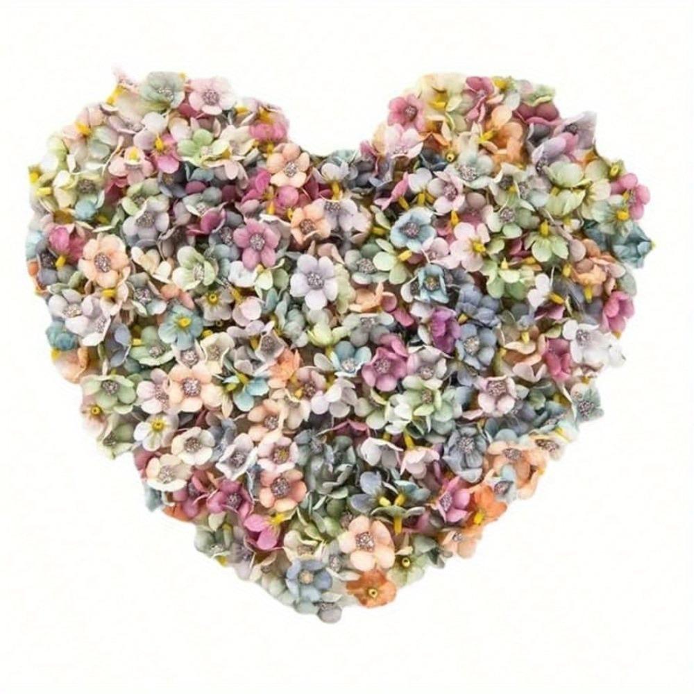 300 Pcs Artificial Mini Flower Heads, Colorful Silk Fake Multicolor Small Daisy for DIY Holiday Wedding Party Home Garden Decoration