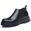 2025 Autumn Early Winter Shoes Mens Chelsea Boots Fashion Brand Male Footwear Thick Sole 4.5cm Non-slip Black Plus Size 46