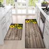 Sunflower Spring Floral Kitchen Mat & Doormat Set - Two Pieces