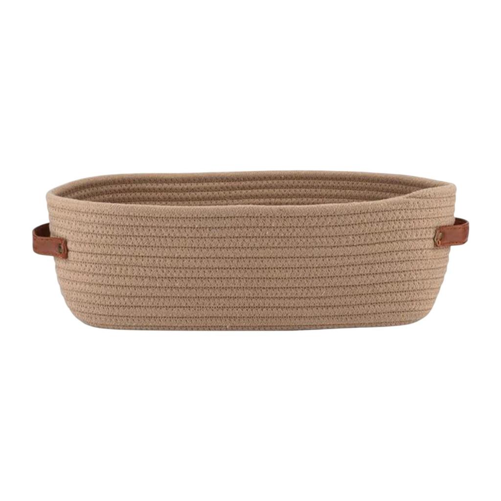 Cotton Rope Woven Basket Storage Basket Simple Toilet Basket with Handles for