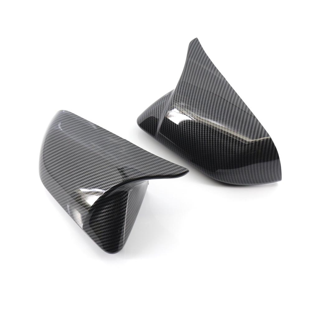 Carbon Fiber Paste Directly Car Rearview Side Mirror Covers Cap Horn Style For Ford Mustang 2015 2016 2017