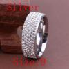 8mm Women/Men Inlaid Unisex Stainless Steel Band Ring Weddig Full Filled Zircon