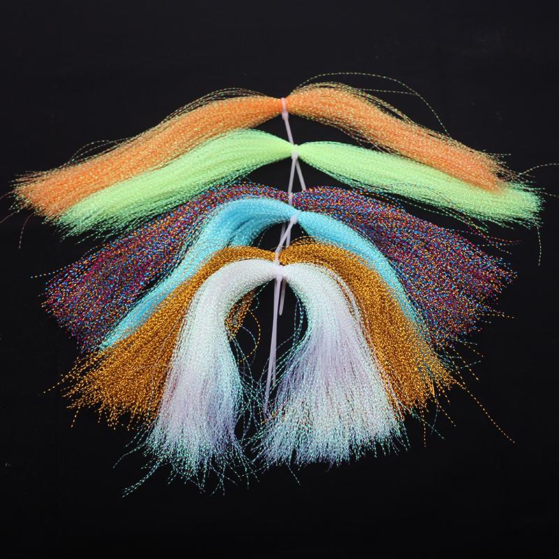 3Bundles 5g Flashabou Holographic Tinsel Fly Fishing Tying Crystal Flash String Jig Hook Lure Making Fishing Material