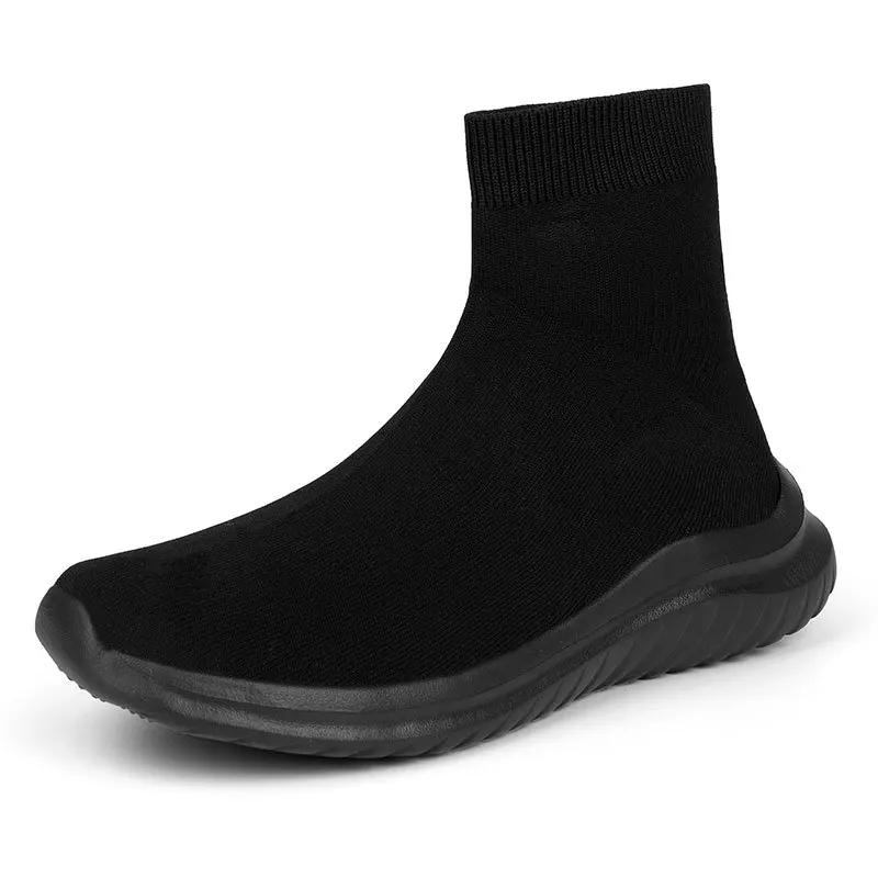 Fashion Men Sock Shoes Stretch Slip-On Men's Boots Knit Casual Sneakers for Men Summer 2025 Trendy Mesh Breathable Walking Men's Shoes