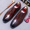 Luxury Men's Oxfords Genuine Leather Brogue Brown Lace Up Wingtip Dress Shoes for Men Office Wedding Party Formal Footwear