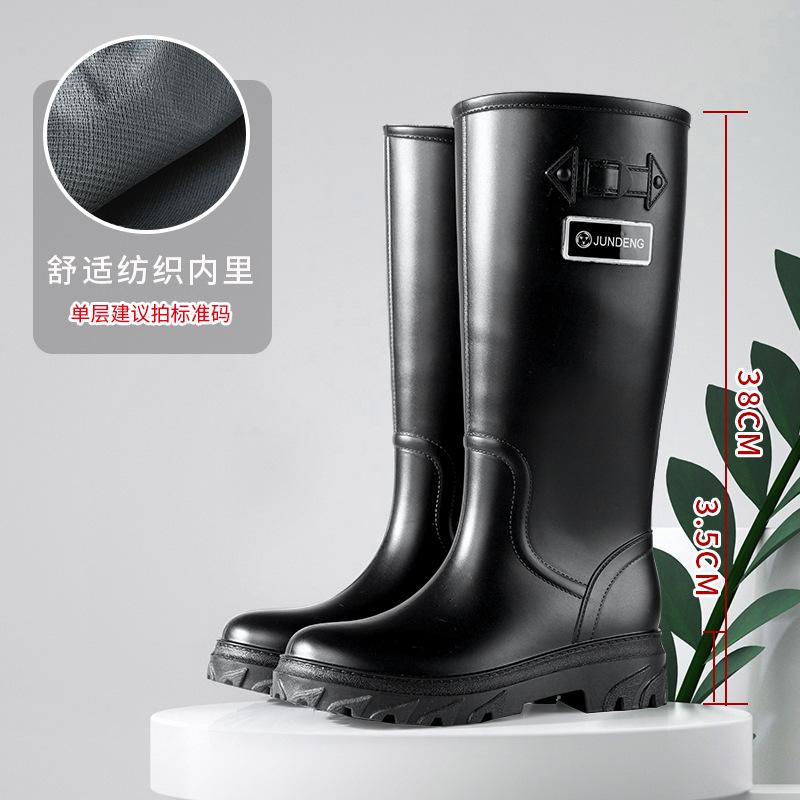 Fashion Rain Shoes Women's Non-slip New High Rain Boots Adult Rubber Shoes with Velvet and High Water Shoes