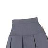 Women's Summer 2023 Gray High-Waist Pleated A-Line Skirt - College Style
